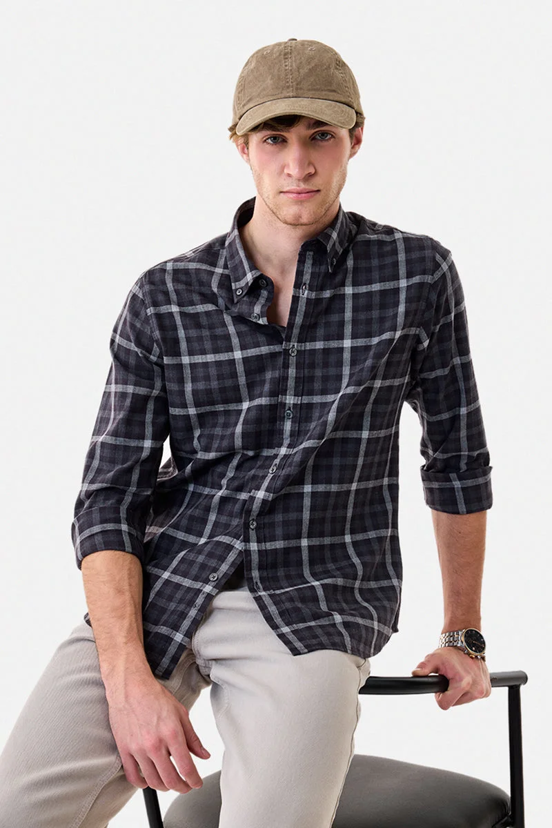 سنيتش Slim Fit Checks 100% Cotton Shirt